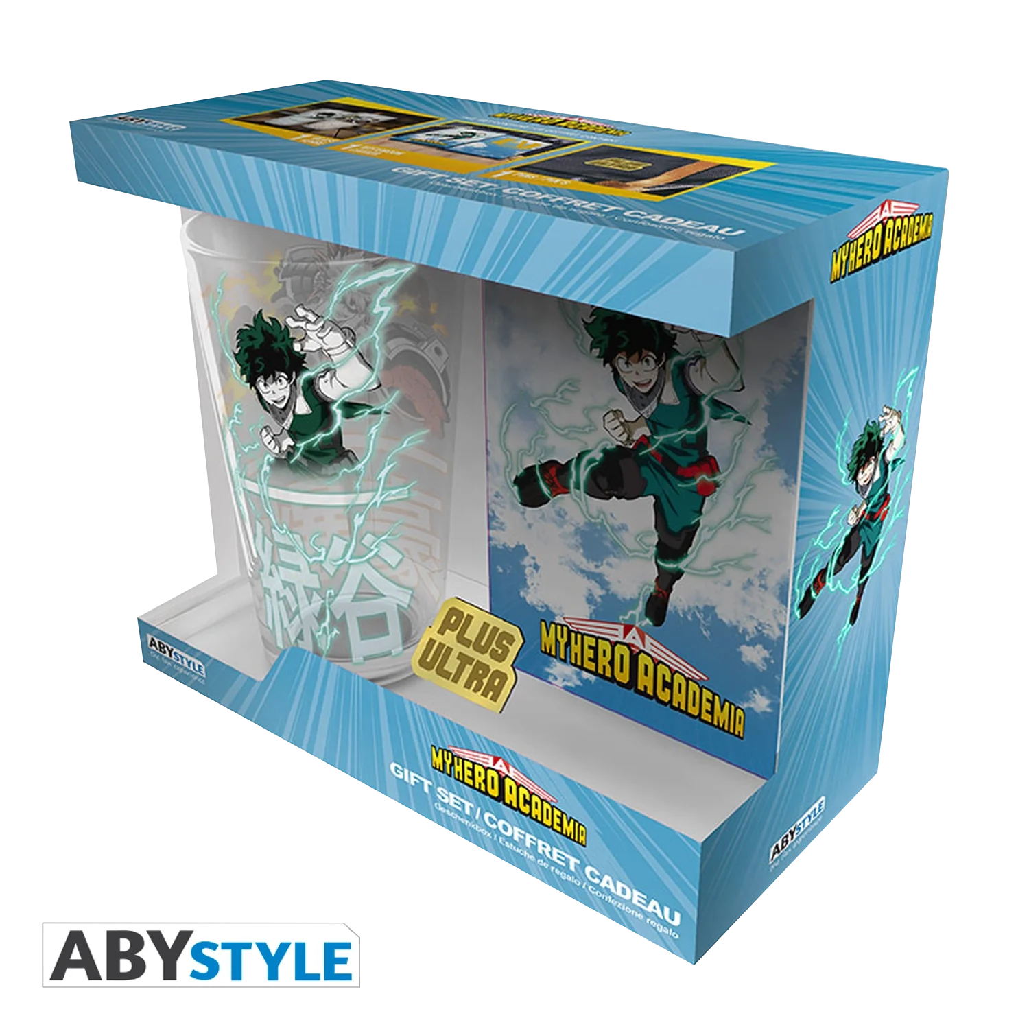 MY HERO ACADEMIA Gift Set XXLGlas+Pin+Notebook Hero
